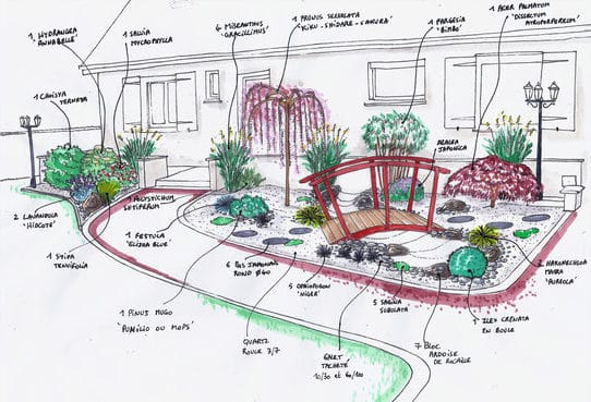 plan de jardin sur papier